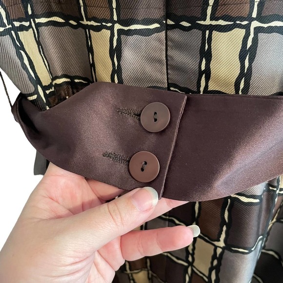 Nanette Lepore 100% Silk Square Patterned Dress w/Belt - Picture 7 of 9